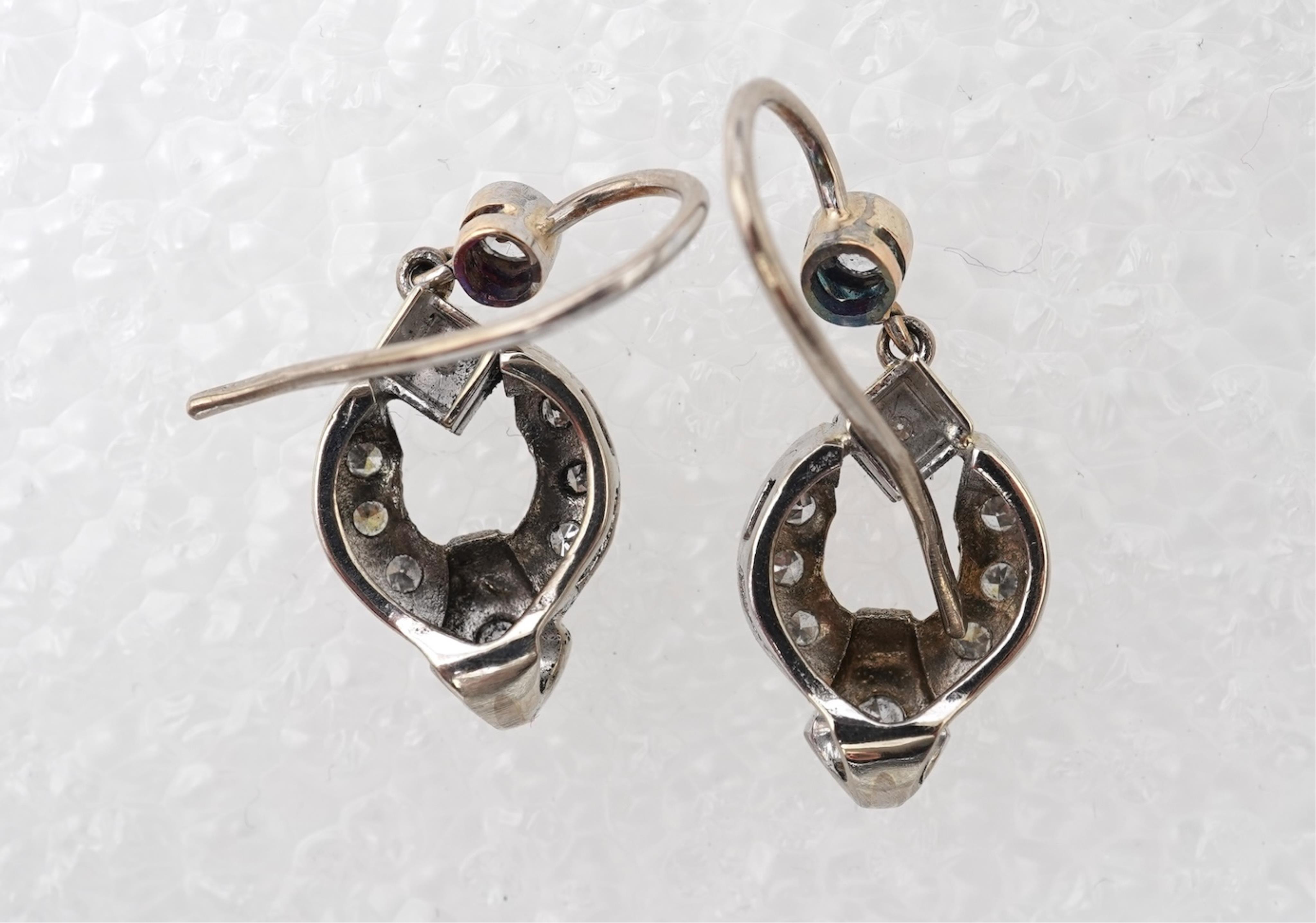 A pair of diamond earrings, mid 20th century and later